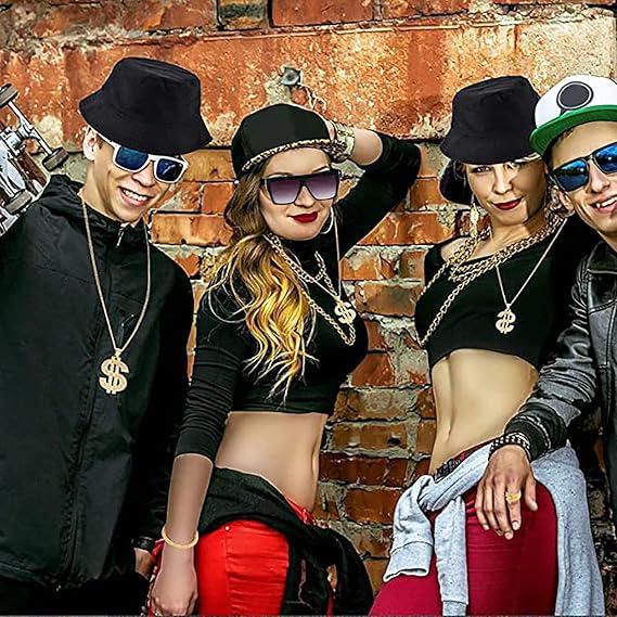 Conjunto de joyería ZhengYuFa estilo Hip Hop años 80/90 accesorios de disfraz