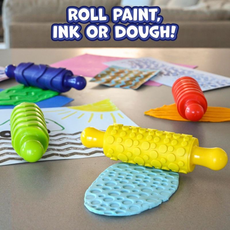 Juego de 4 rulos con textura de pintura y masa para niños READY 2 LEARN