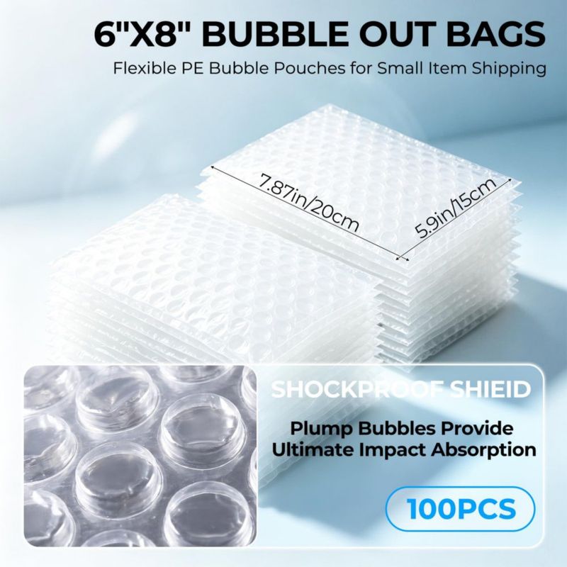 Bolsas de burbujas Evadow 15 x 20 cm – paquete de 100