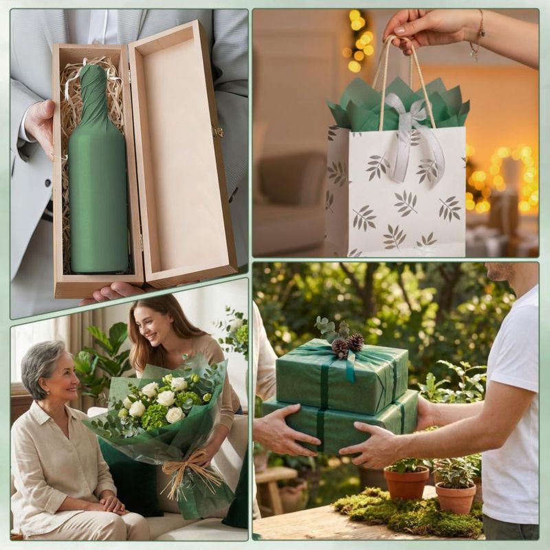 Papel de seda woric 160 hojas 35x25 cm verde oscuro