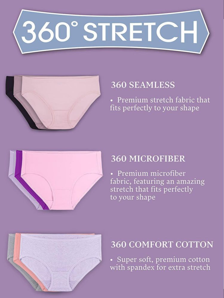 Braguitas Fruit of the Loom talla 8 multicolor pack de 5