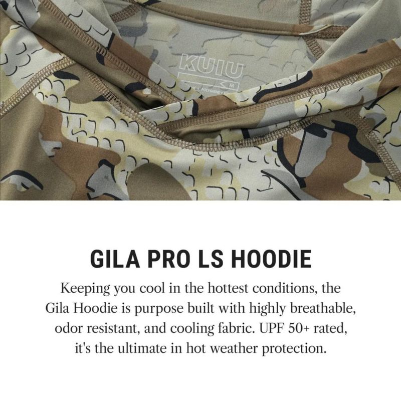 KUIU Gila LS Sudadera con Capucha Prenda de Enfriamiento y Secado Rápido UPF 50+ para Caza y Actividades al Aire Libre