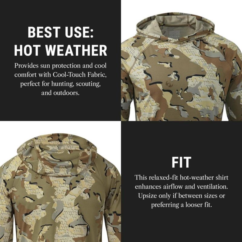 KUIU Gila LS Sudadera con Capucha Prenda de Enfriamiento y Secado Rápido UPF 50+ para Caza y Actividades al Aire Libre