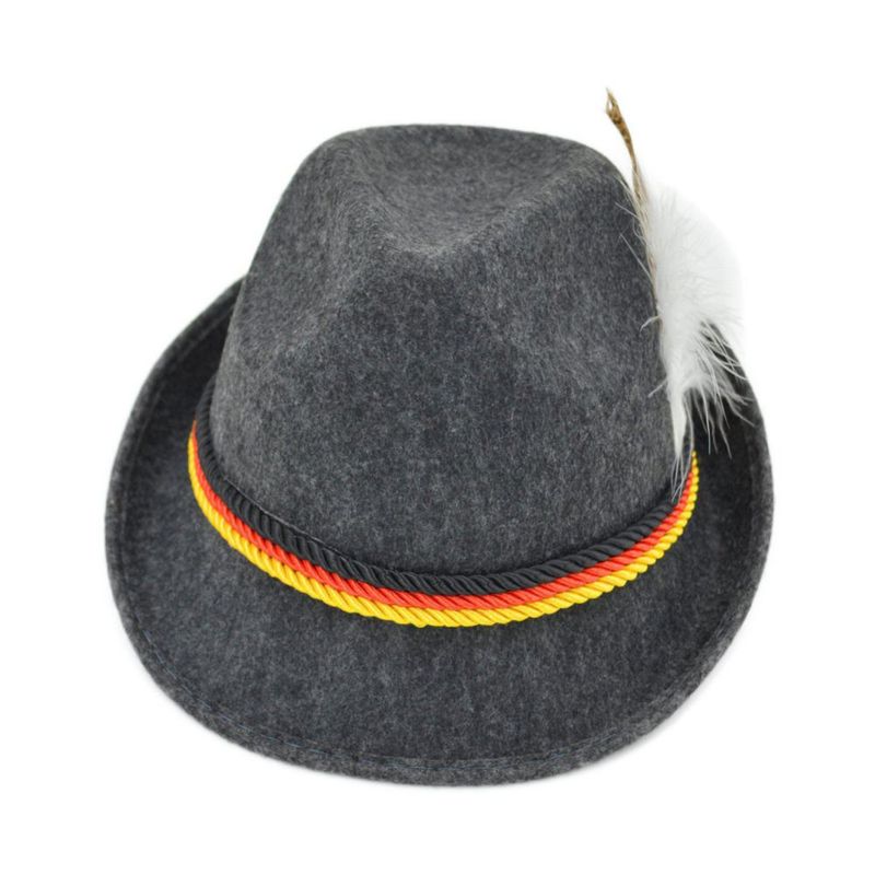 Sombrero Melesh de fieltro bávaro estilo Oktoberfest – 61 cm