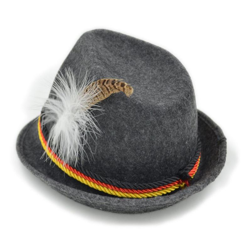 Sombrero Melesh de fieltro bávaro estilo Oktoberfest – 61 cm
