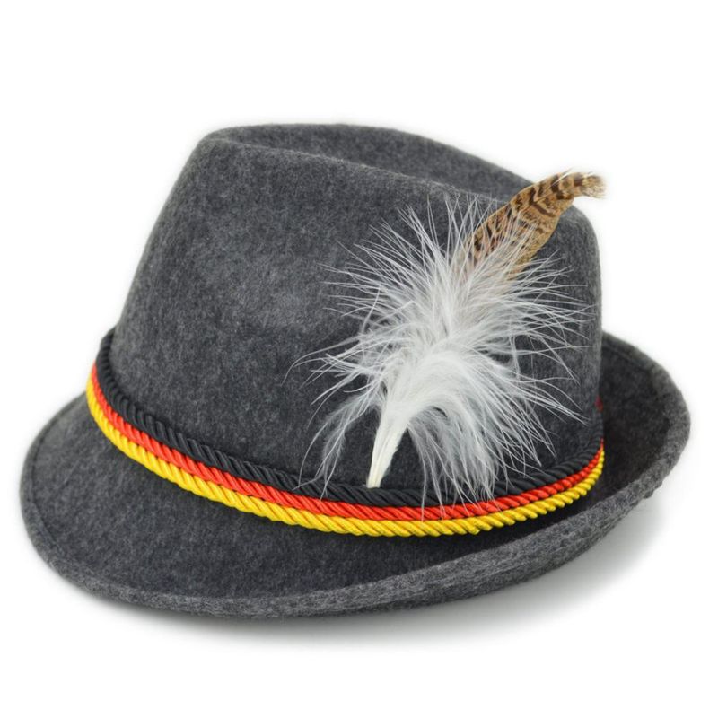 Sombrero Melesh de fieltro bávaro estilo Oktoberfest – 61 cm