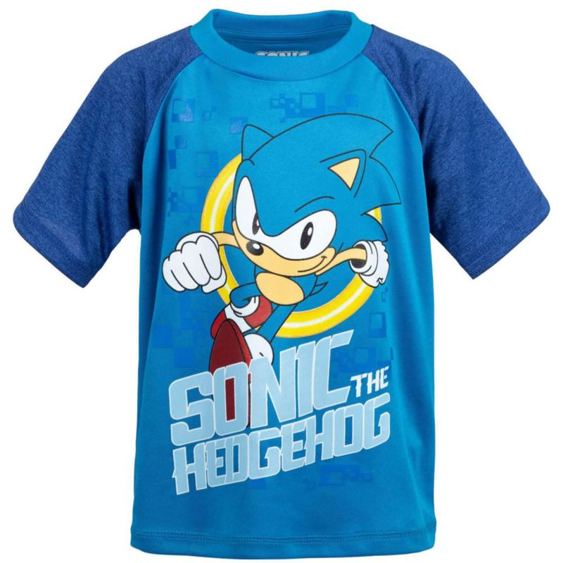 Camiseta SEGA Sonic 3 piezas Negro/Azul talla 7-8