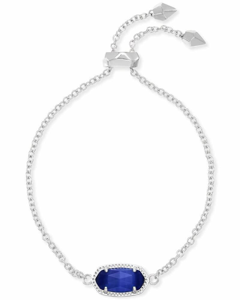 Pulsera Kendra Scott Elaina con Cadena Enlazada y Piedra Ojo de Gato Cobalto