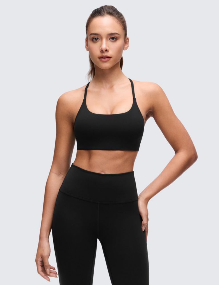 Sujetador deportivo CRZ YOGA Butterluxe con espalda cruzada y torsión negro talla M