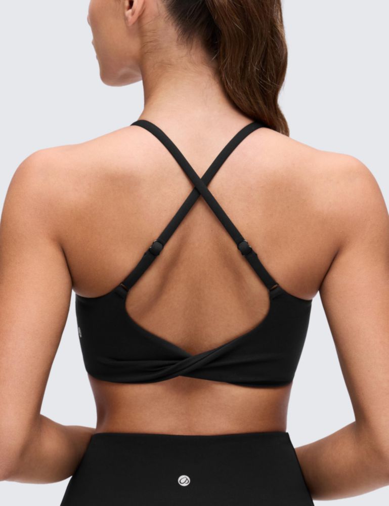 Sujetador deportivo CRZ YOGA Butterluxe con espalda cruzada y torsión negro talla M