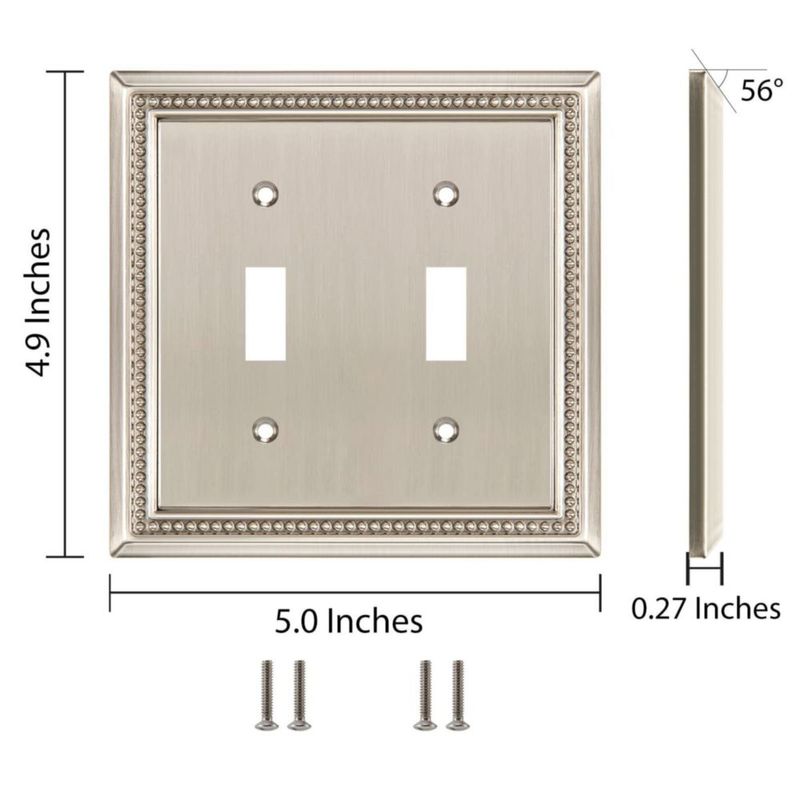 Placa de pared Henne Bery doble palanca níquel satinado