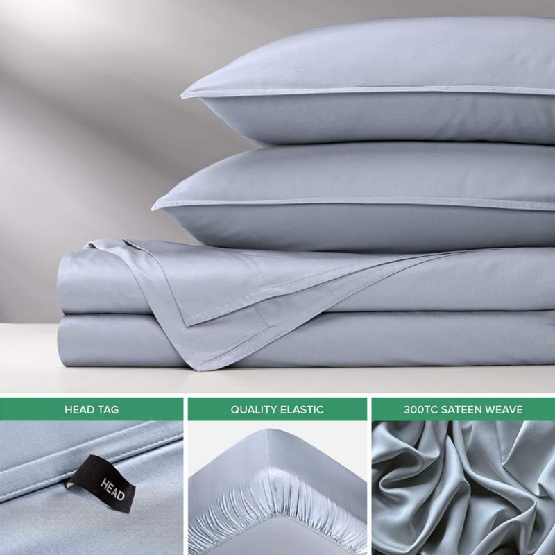 Ropa de cama Pure Bamboo Individual azul acero