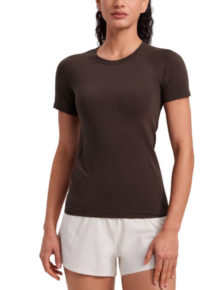 Camiseta CRZ YOGA Medium Hot Fudge Brown sin costuras