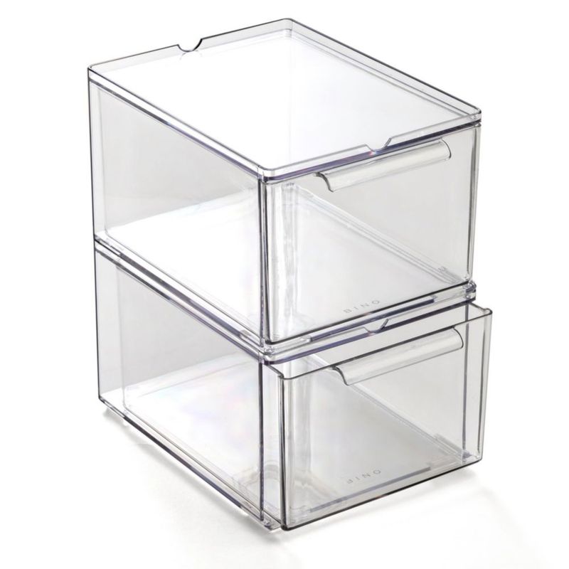 Cajones de Almacenamiento BINO Medianos (Pack de 2) Acrílico Transparente