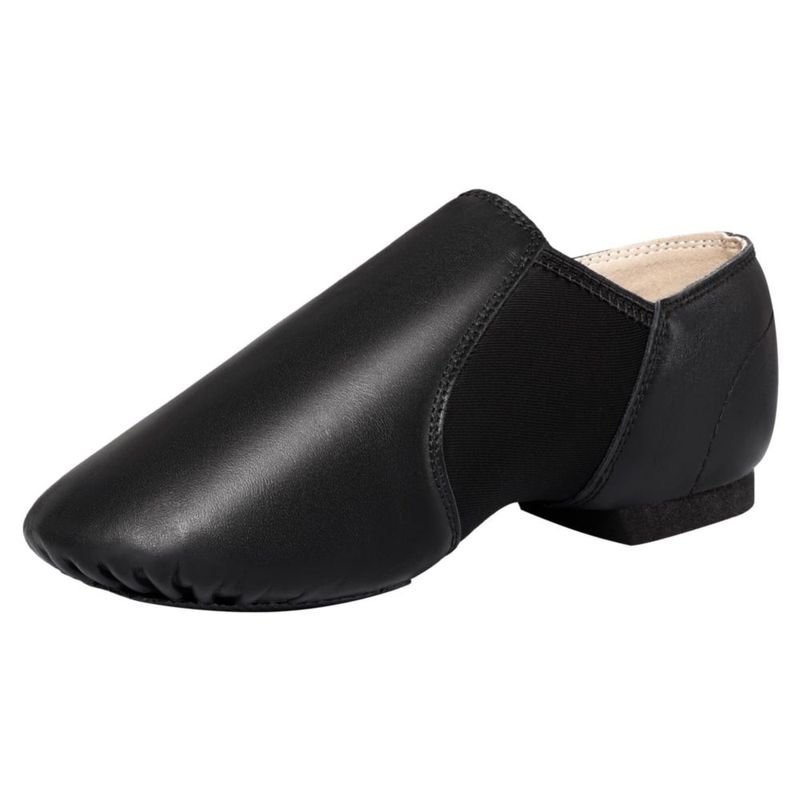Zapato de Jazz Dynadans de Cuero Slip‑on 2M para Niños Pequeños – Negro