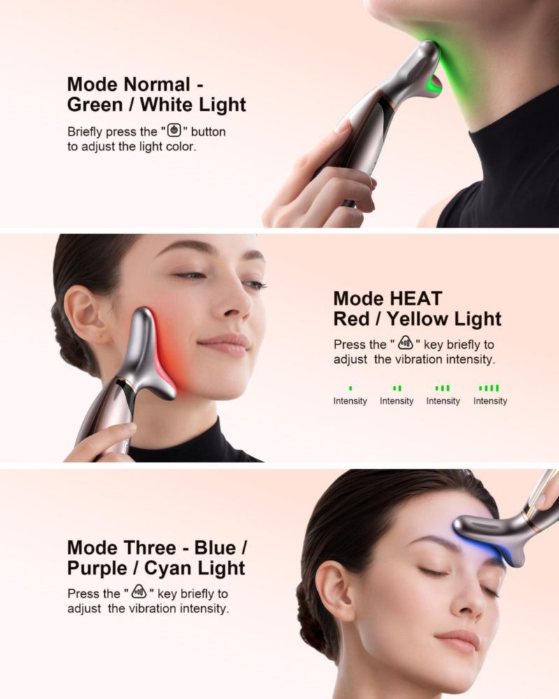 Masajeador facial Pedete de 7 colores con terapia de luz roja
