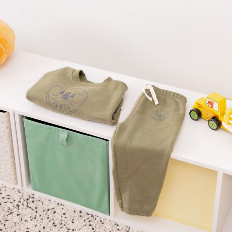 Conjunto Gerber 2T sudadera de felpa verde oliva y jogger