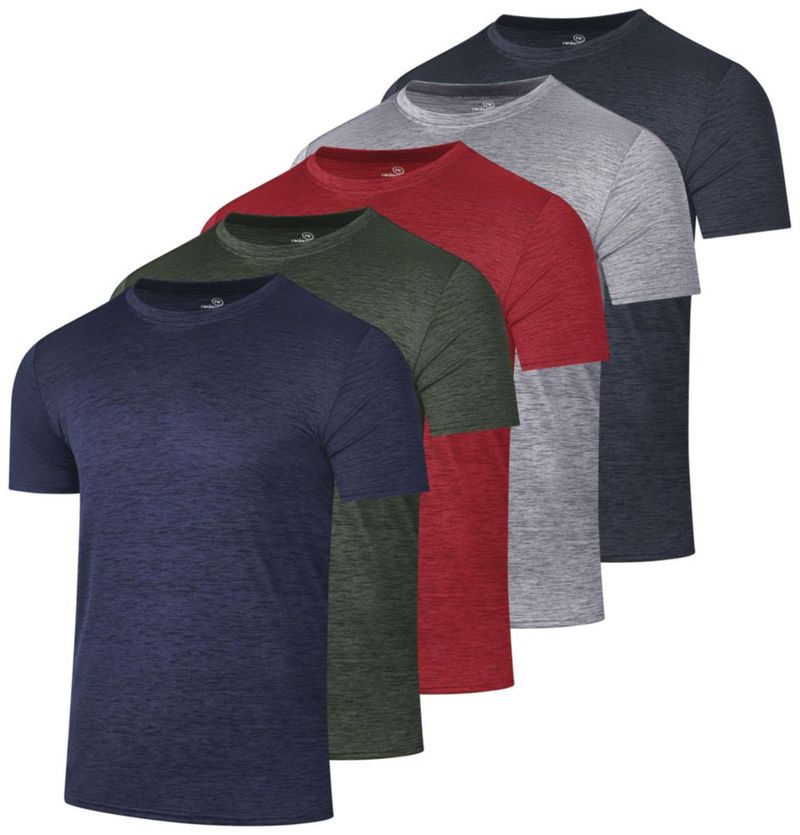 Camiseta Real Essentials Pack de 5 Secado Rápido Cuello Redondo