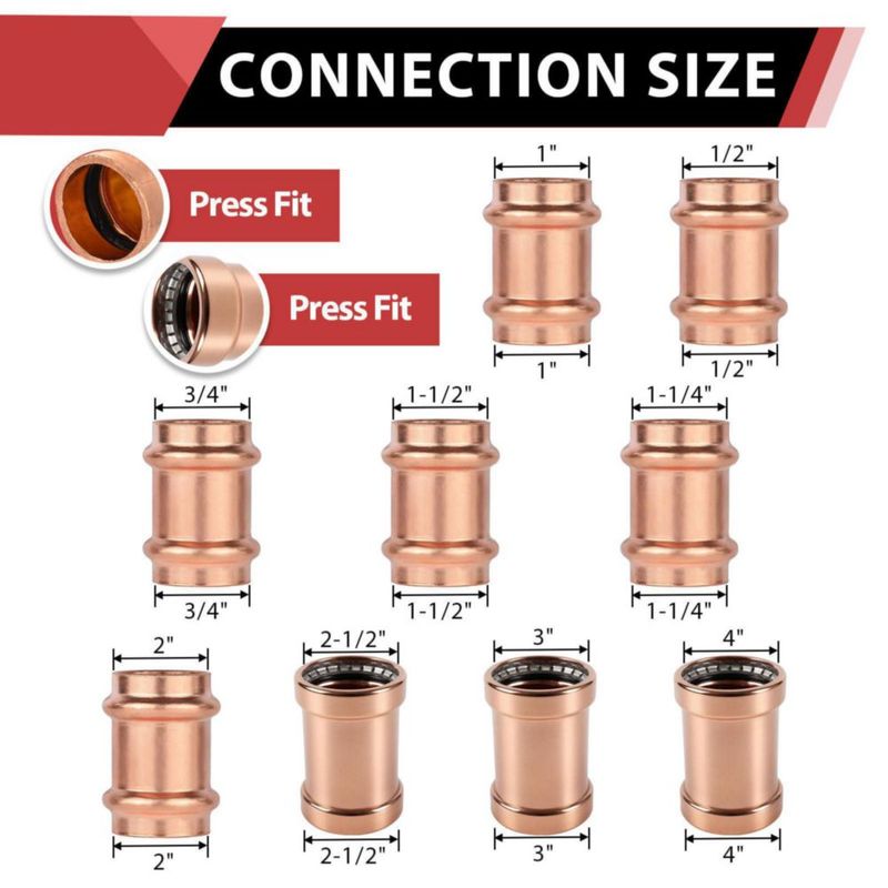 Acoplamientos de Prensa EFIELD 1/2" Cobre - Pack de 10