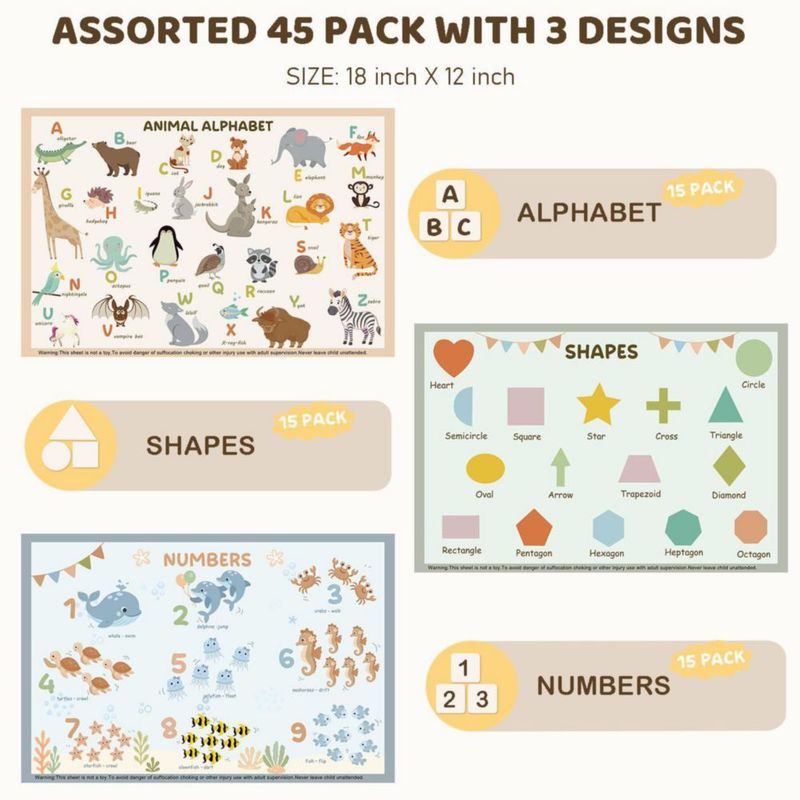 Mantel individual Ugmonk pack de 45 beige para bebé y niño pequeño