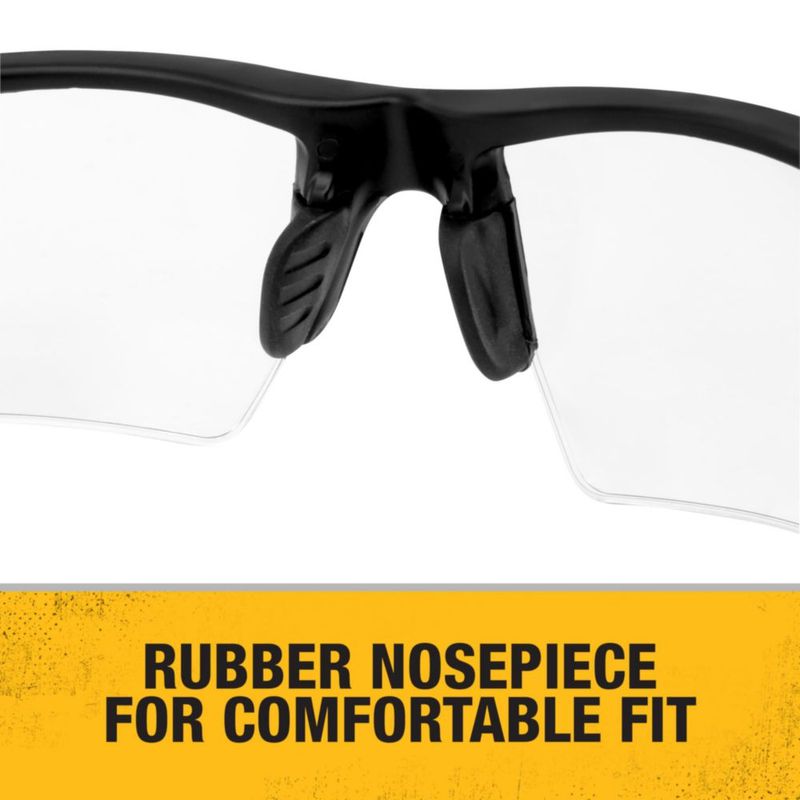 Gafas de seguridad DEWALT DPG100-1D con montura negra y lente transparente