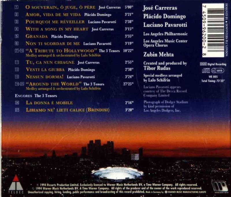Warner Manufacturing Music – 3 Tenores en Concierto