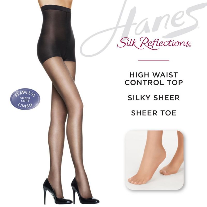 Pantimedias Hanes Silk Reflections CD con control de cintura y efecto transparente