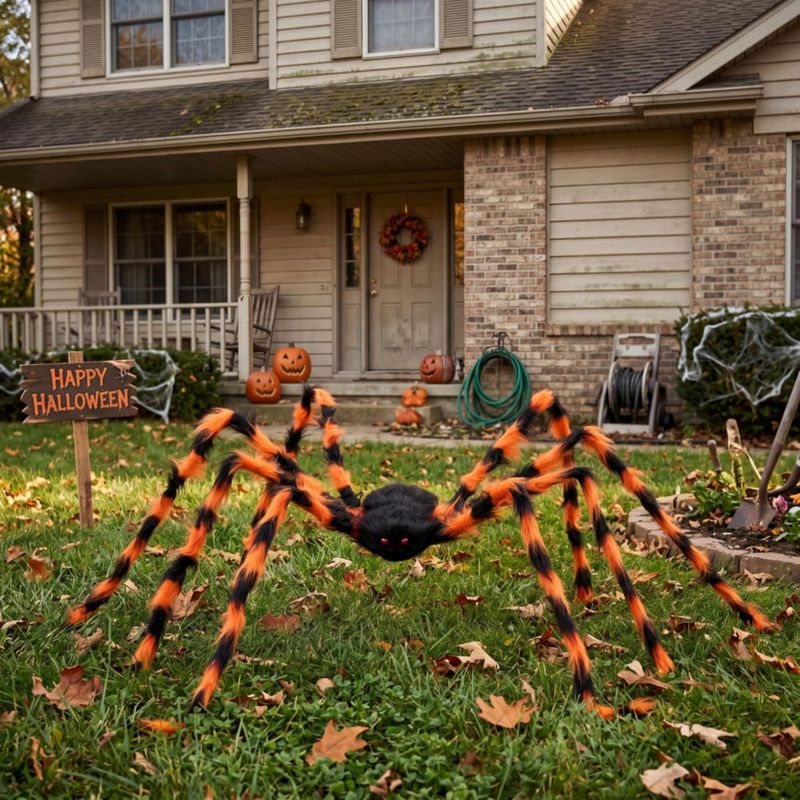 Escultura JOYIN Araña 150 cm Negra y Naranja