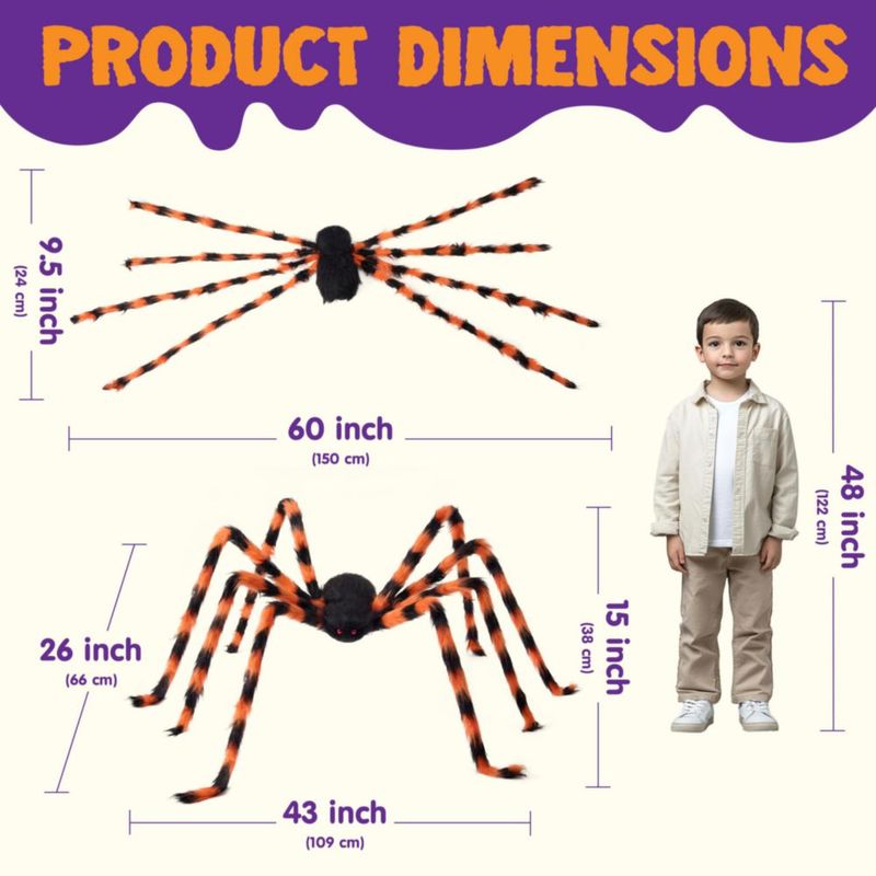 Escultura JOYIN Araña 150 cm Negra y Naranja