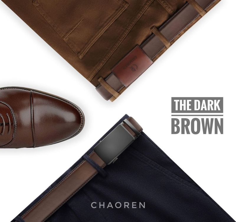Cinturón CHAOREN de Cuero de 35 cm con Trinquete Microajustable