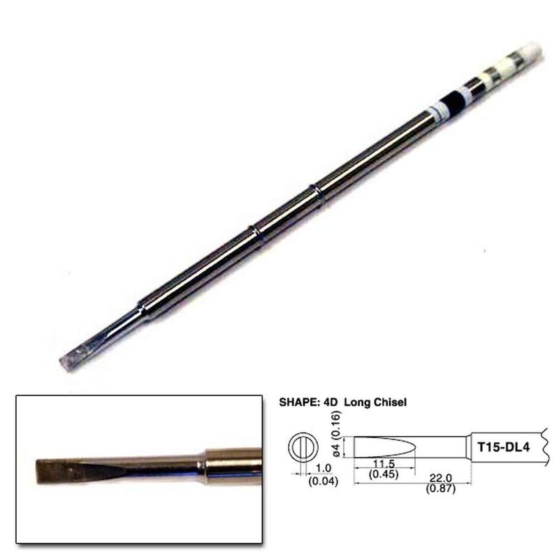 Punta para cautín Hakko T15-DL4 tipo cincel largo de 4 mm