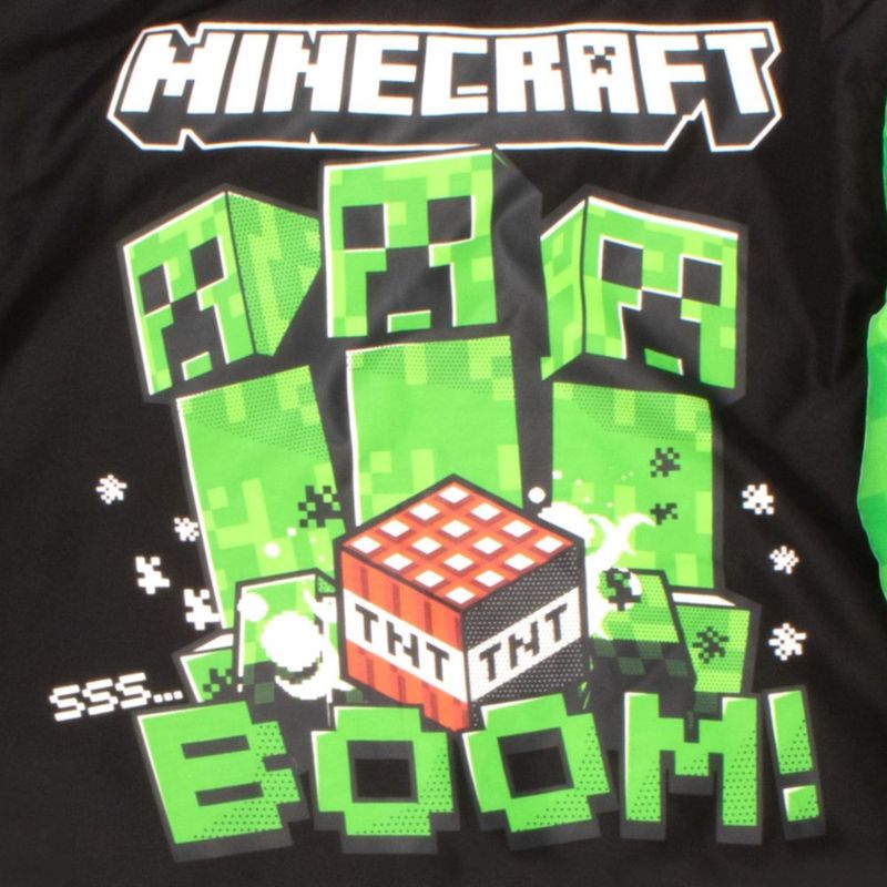 Chaqueta Bomber Minecraft Talla 6/7 Verde Neón/Negro