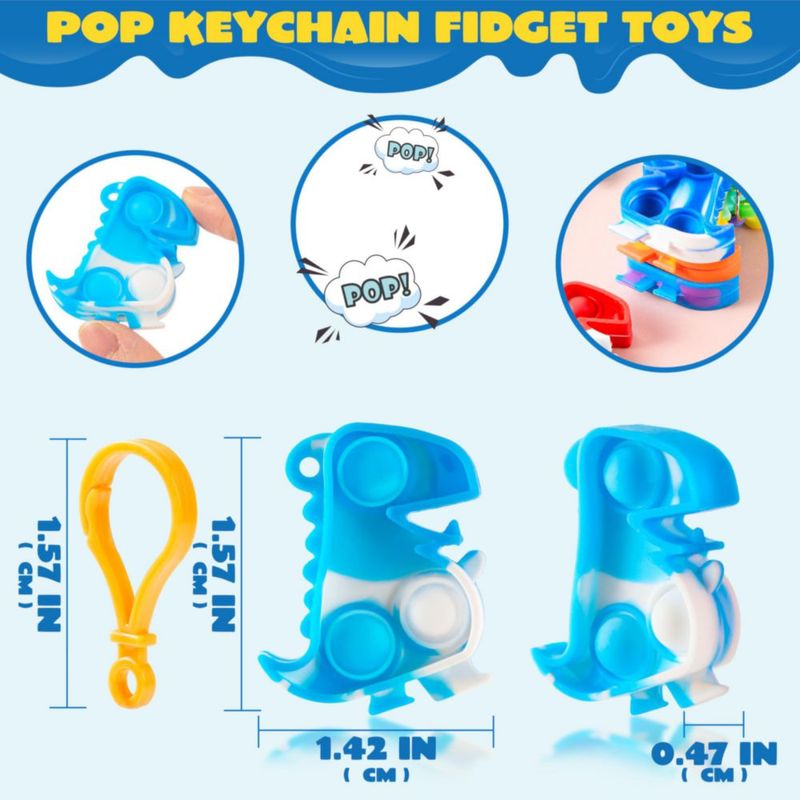LLAVERO POP DE DINOSAURIOS JOYIN - Pack de 30