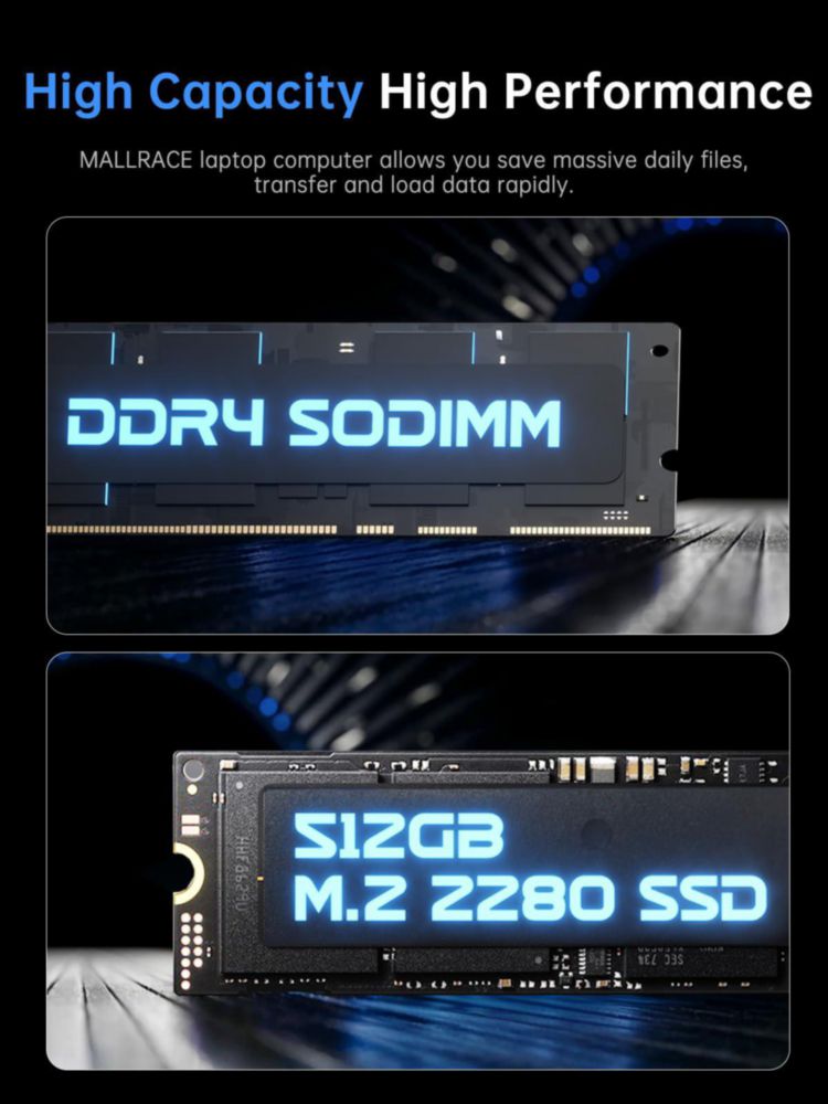 Portátil MALLRACE 18.5" 16 GB RAM 512 GB SSD 8000 mAh