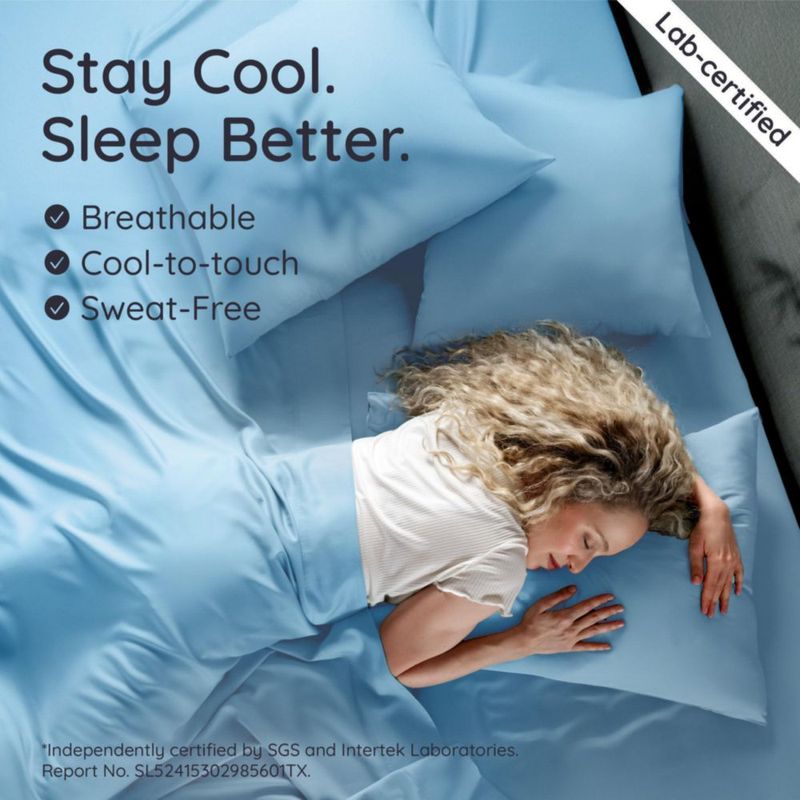 Funda de almohada Bambaw King 2 unidades de viscosa de bambú – Azul Sueño