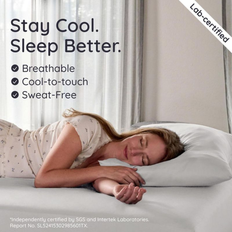 Juego de 2 fundas de almohada Bambaw de viscosa tamaño estándar gris