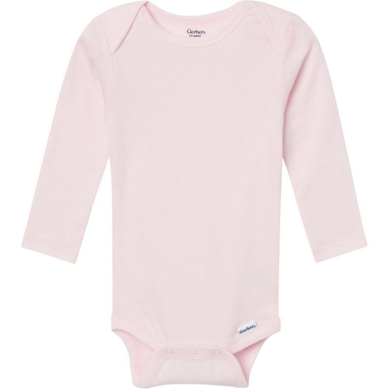 Body Gerber 12 meses rosa pack de 6 manga larga