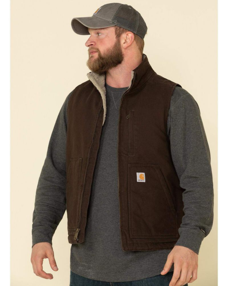 Chaleco Carhartt 5X-Large Marrón Oscuro con Cuello Simulado