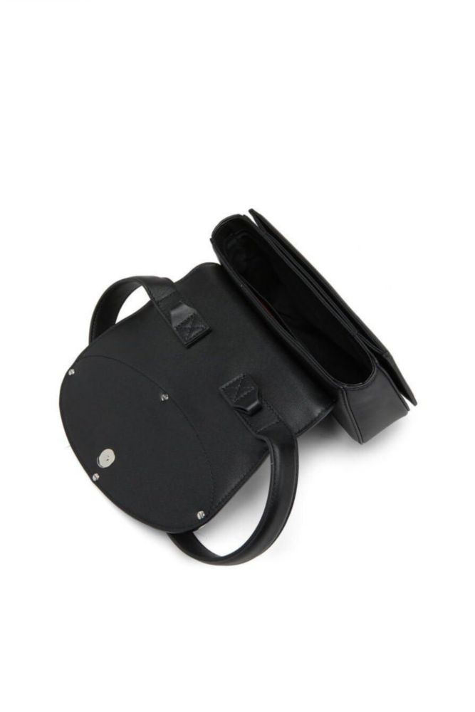 Bolso de hombro Diesel 1DR-Iconic de cuero negro