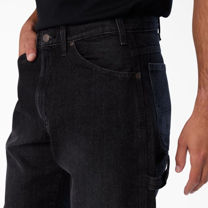 Jeans de Carpintero Dickies de Corte Relajado en Denim Negro