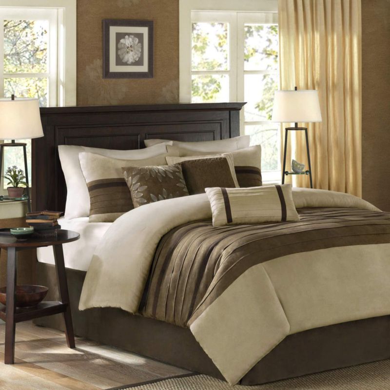 Juego de ropa de cama Madison Park Queen 7 piezas en color natural
