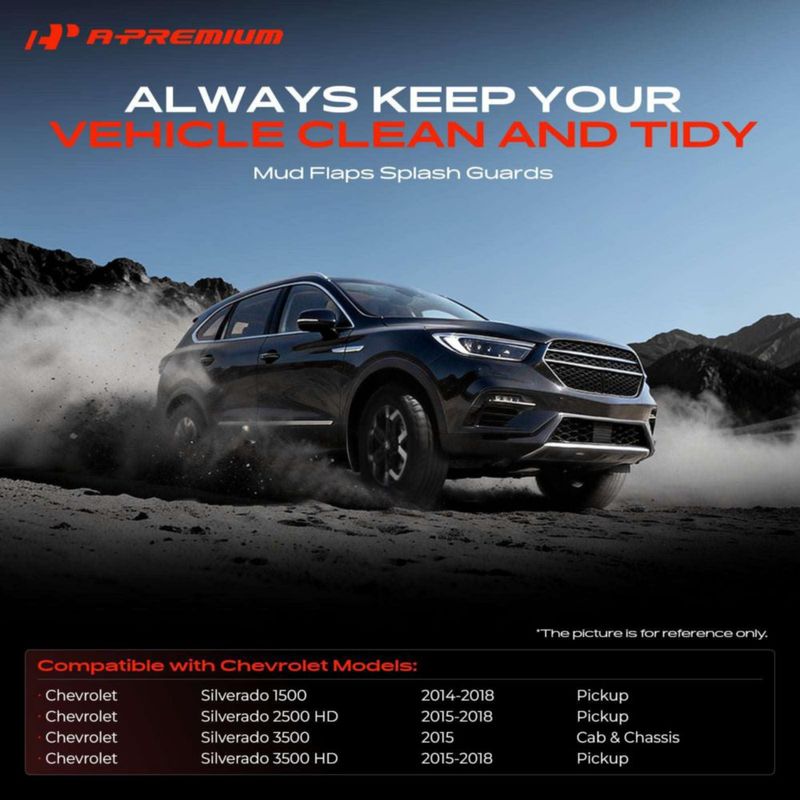 Defensas de lodo A-Premium para Chevrolet Silverado 1500 3500 (2014-2018)