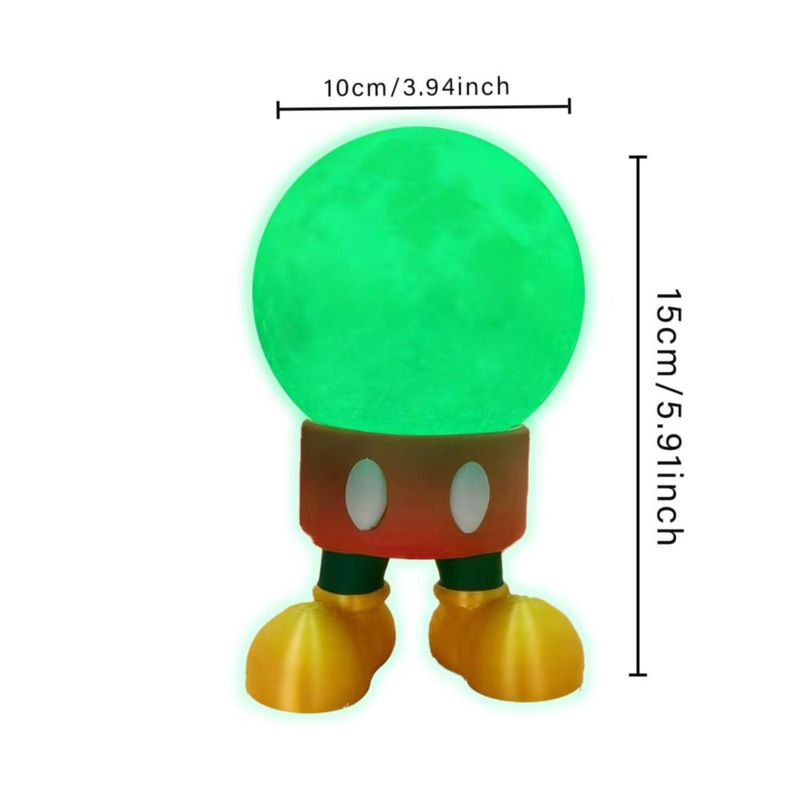 Lámpara mágica printsilk Luna Cartoon 3D con brillo lunar