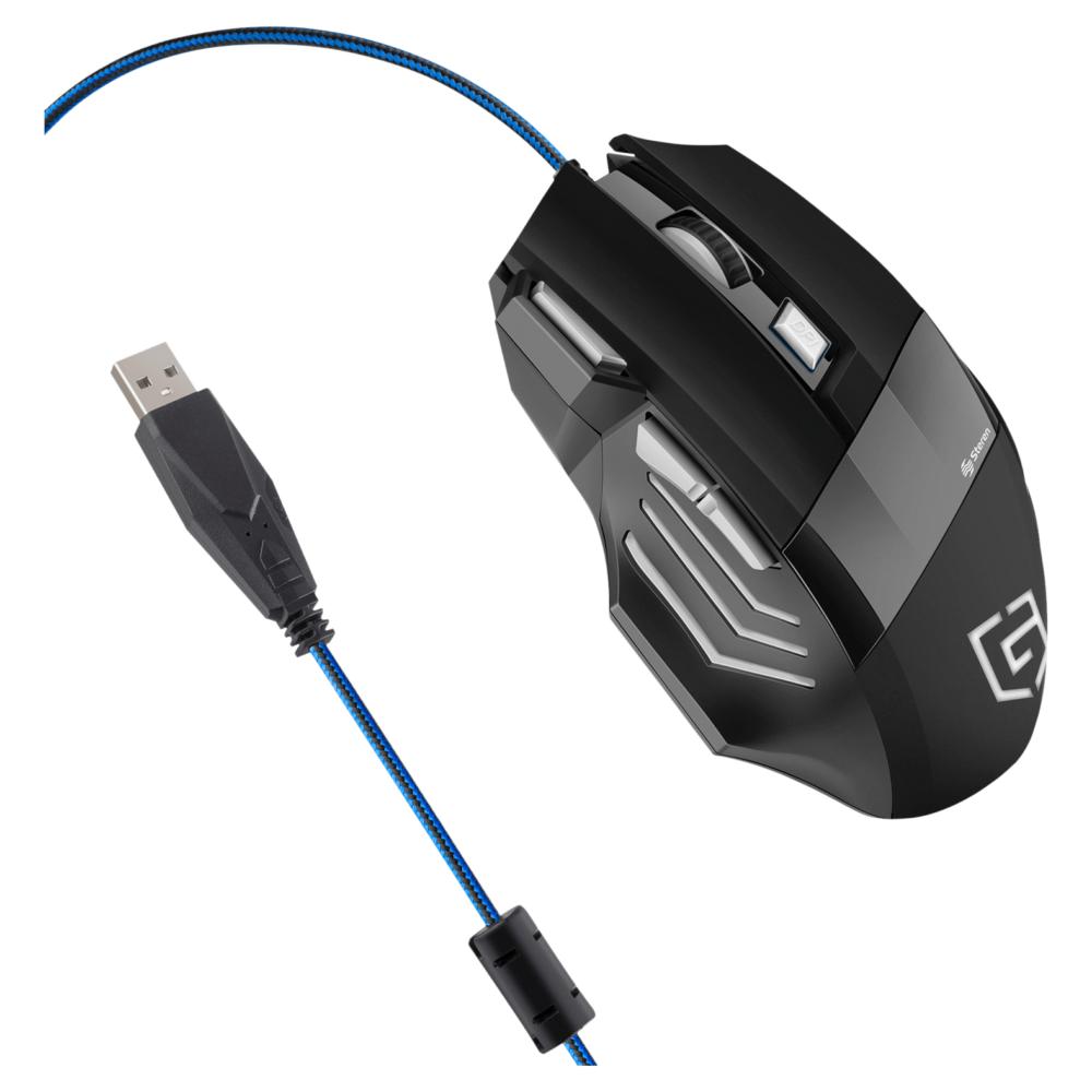 Mouse USB Gamer 800 / 1200 / 1600 / 2000 DPI Steren COM5426 Negro Elektra tienda en línea México