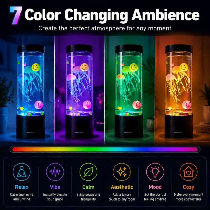 LÁMPARA impcenst Medusa RGB con Temporizador de 4 h y Luz Ambiental