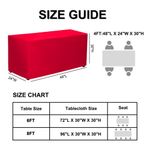 Mantel ajustado PLOYMONO rojo - Pack de 2 - 122 x 61 x 76 cm