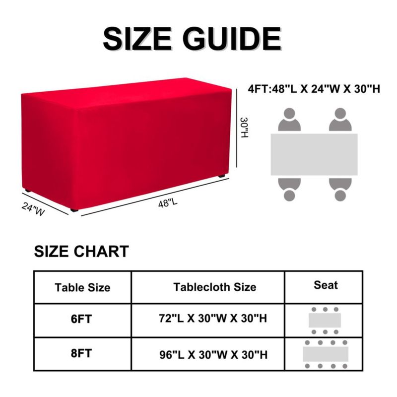 Mantel ajustado PLOYMONO rojo - Pack de 2 - 122 x 61 x 76 cm