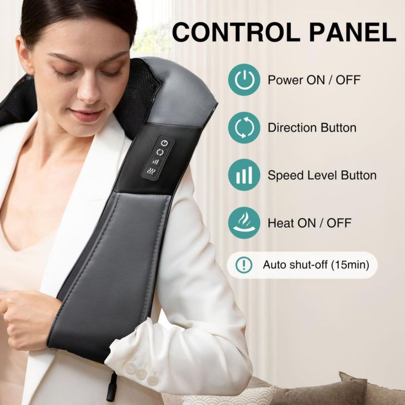 Masajeador Nekteck Shiatsu para cuello y espalda con calor de 8 nodos