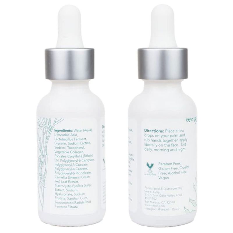 Sérum facial Sea-el con ácido hialurónico y vitamina C 30 ml vegano