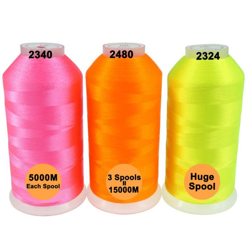 Hilo de bordado New brothread 15000 m colores neón